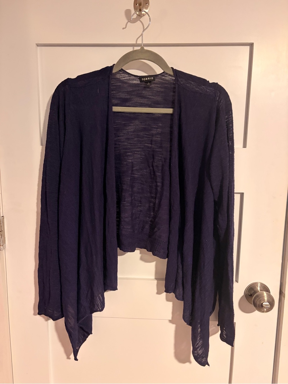 Navy blue cropped cardigan